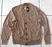 NWT Kallspin Wool Cashmere Button Cardigan Sweater Men L Brown Pockets G601