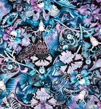 Skull Deer Butterfly Tattoo Bandana Headband Chemo head wear Biker Gothic