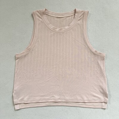 Lululemon Women Ballet Slipper Pink Train to Be Tank Cropped Relaxed Top 4 6