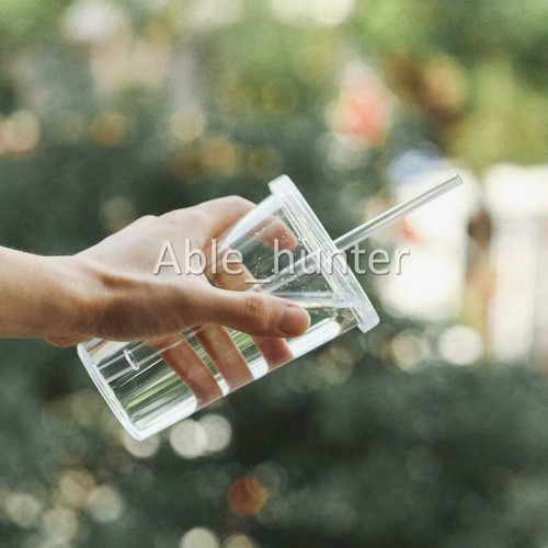 2pcs 16oz/500ml Tumbler Tumblers Cup With Straw Lids Reusable Double Walled Mug - Picture 4 of 14