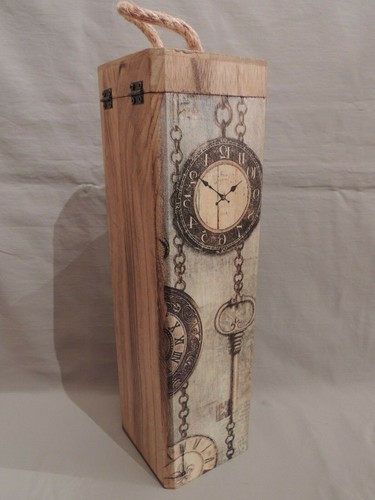 Wooden with decoupaz case- box for whisky- wine- brandy 35x10cm - Picture 10 of 12