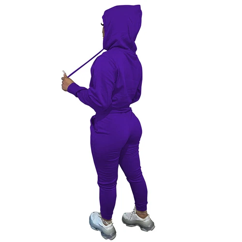 Ladies Jogger Set Long Sleeve Two Piece Outfit Women Loose Fit Jogging - Picture 141 of 141