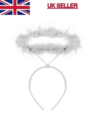HENBRANDT White Angel Halo Hallowen Christmas Fancy Dress Fairy Ladies Girl Hen Night