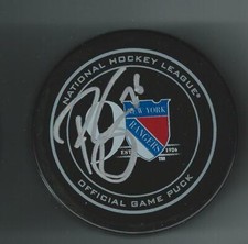 Brady Skjei Signed New York Rangers 90th Anniversary Official Game Puck Silver