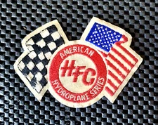 HFC AMERICAN HYDROPLANE SERIES CHECKERED FLAG SEW ON PATCH 4 1/2" x 3" NOS