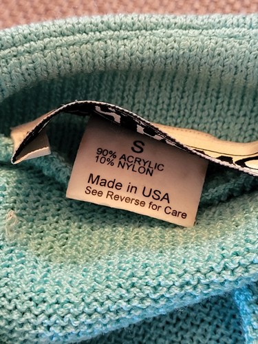 San Remo By Laura Knits Small Open Cardigan In Turquoise Black And White - Picture 9 of 9