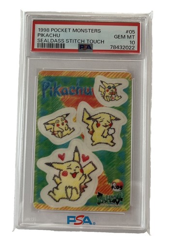 Bandai Pokemon stitch touch Sealdass Pikachu And Caterpie CGC 9
