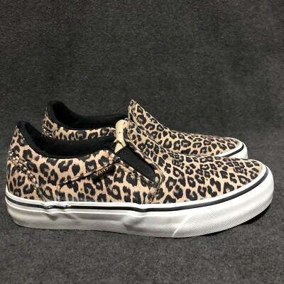VANS Asher Deluxe Slip On Shoes Ortholite Cheetah Leopard Print Women’s  Size