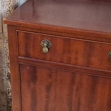 Brown Dark Wood Sideboard Chest of Drawers 2 Drawers 125x45x90cm Used