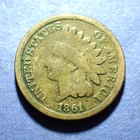 1861 Copper Nickel Indian Cent  Good