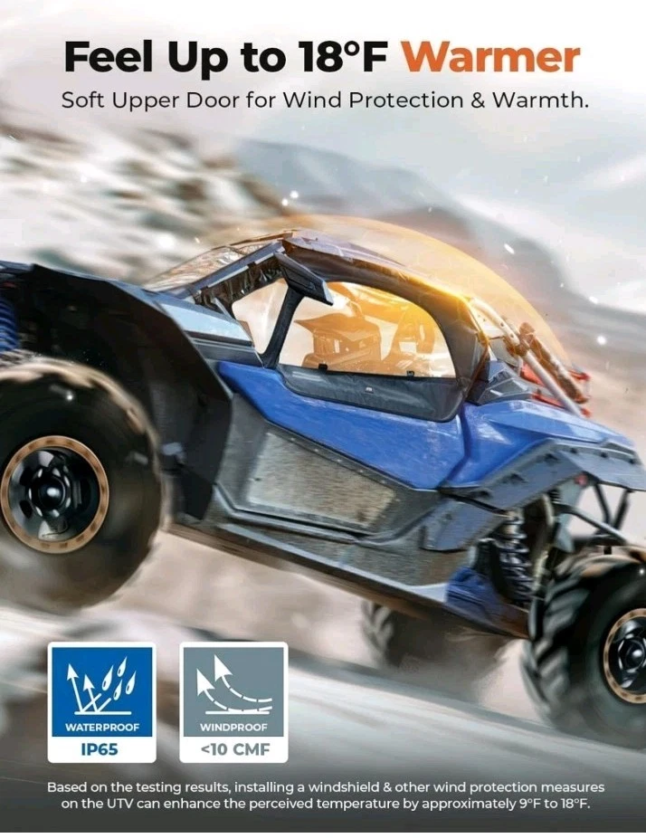 KEMIMOTO X3 Upper Door with Dome Light, Waterproof Windproof UTV Soft Cab... - Image 2 of 4