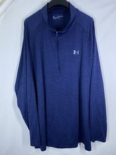 Under Armour Sweatshirt Mens 4XL Blue Performance Stretch 1/4 Zip Sport Pullover