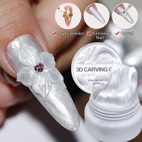 Gel Unghie Solid Builder e Perle Gel Scultura 3D per Estensione Unghie Intaglio 5g - Foto 7 di 12