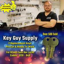 021 - 040 Pair of replacement keys for Brinks cash box locks. local Locksmith