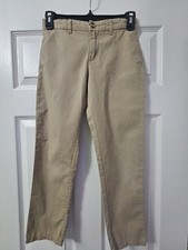 H M Boys Adjustable Waist Khaki Pants With Button Front And Zipper Size 8