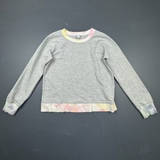 Splendid Sweatshirt Girls 12 Gray Tie Dye Trim Crewneck Casual Classic Kids