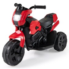 Moto Électrique 6V pour Enfants Moto à 3 Roues avec Phare LED & Pédales Jouet É
