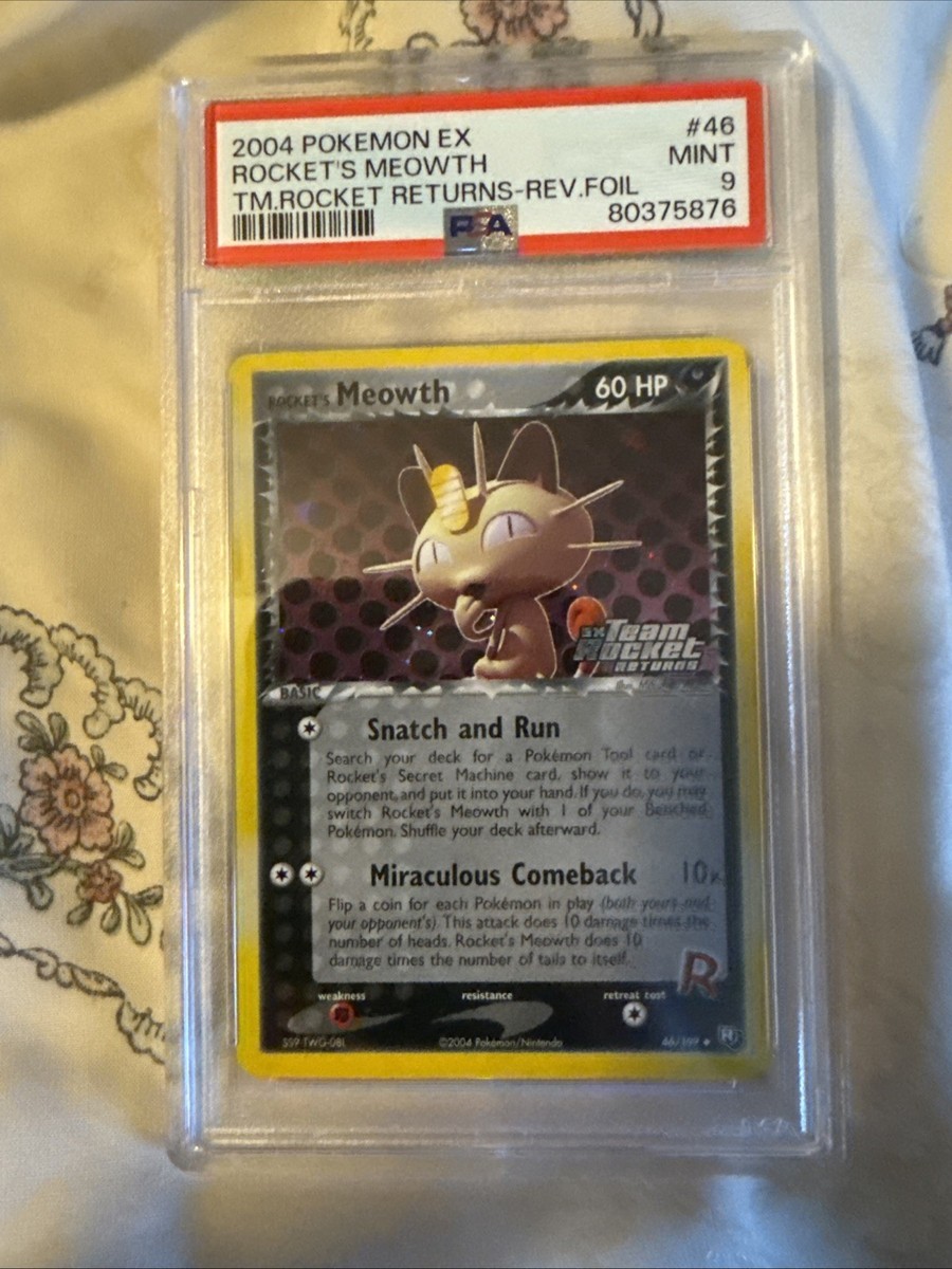 2004 Pokemon EX Rocket's Meowth Mint Card #46 PSA 9 | eBay