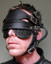 Leather Head Harness Blindfold Restraint Mask Hood Lockable Bondage Cost
