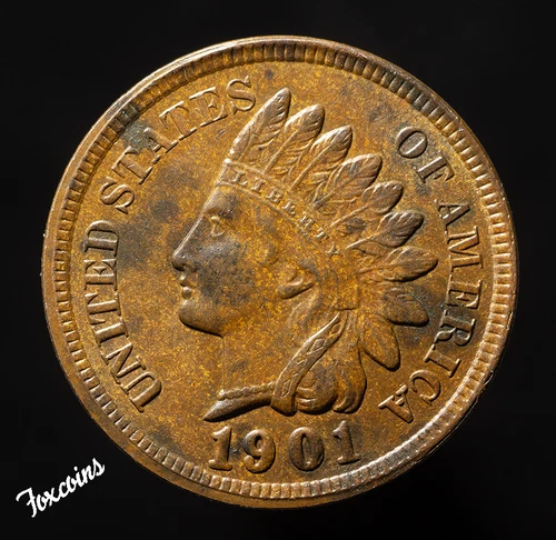 ✅ 1901-P INDIAN HEAD Cent. VERY NICE EARLY DATE.  AU+/UNC