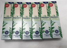 8LOT Repurpose Compostable Straws Boxes 50ct Super Strong Plant Based White USA