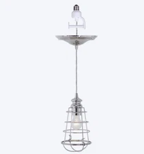 Worth Home Recessed Light Conversion Kit Brushed Nickel Wire Cage Shade