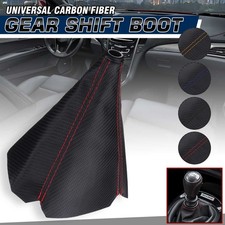 Universal Carbon Fiber Look Car Shift Boot Cover Gaiter Gear Manual Shifter Red