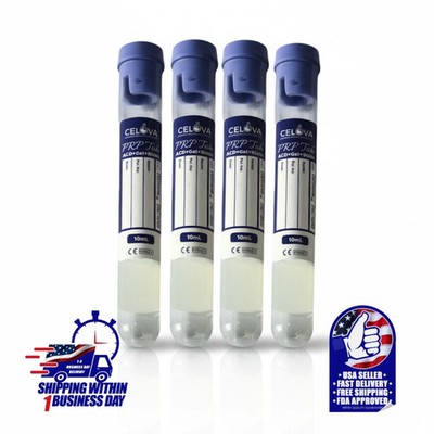 Celova  Platelet-Rich Plasma Tubes with ACD, Gel Separator, With Biotin, 10 mL.