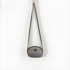 Small Women s Blue/Beige Monogram Oval Crossb...