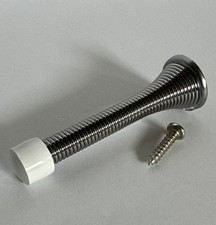 50 Pack Spring Door Stop Screw Chrome / Steel / Grey White Cap 50 Pcs