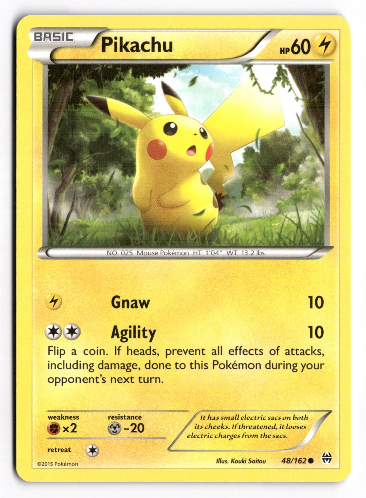 Pokemon TCG Pikachu 48/162 XY - BREAKthrough Common NM