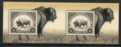#ad #ad 2026 IMPERFORATE NO DIE CUT American Bison Horizontal Pair MNH $3.95
