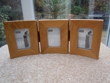 NEXT Solid Oak Frame triple photo frame 3 by 2 inch / 7.5 by 5 cm
