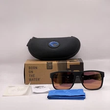 Costa Del Mar Mens Spearo XL Square 580G Polarized Mirror Sunglasses Black/Gold