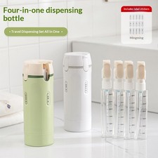 4-in-1 Travel Bottle Dispenser Portable Leakproof Toiletry Container Shampoo...