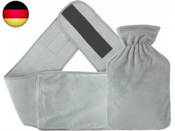 WäRmflasche Mit Weichem Taillen Bezug 1L Premium Naturkautschuk Sicher Und-image