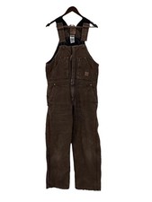 Vintage Berne Bib Overalls Mens 40/42 Brown Insulated Duck Canvas Double Knee
