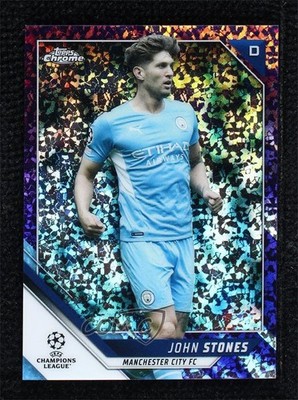 2021 Chrome UEFA Champions League Purple Mini-Diamond Refractor John Stones 0r12