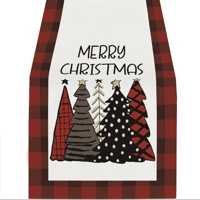 Winterlicher Weihnachtstischläufer, Rot und Schwarz,  Plaid, Merry C8231