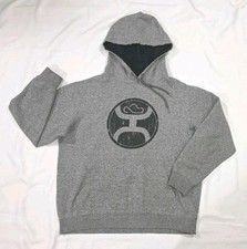 Hooey Men s Hoodie Sweatshirt Heather Gray Pockets - Large