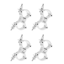 4 PCS Silver O Truss Clamp, Aluminum, Stage Light, Fits 24-26mm 0.94-1.02-in OD