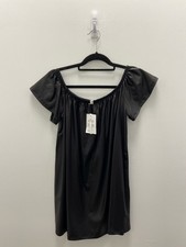 ASOS Size 4 Black Faux Leather Ladies Dress