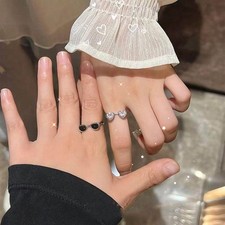 2Pcs Sunglasses Inspired Fashionable Glasses Shape Rings Accessory