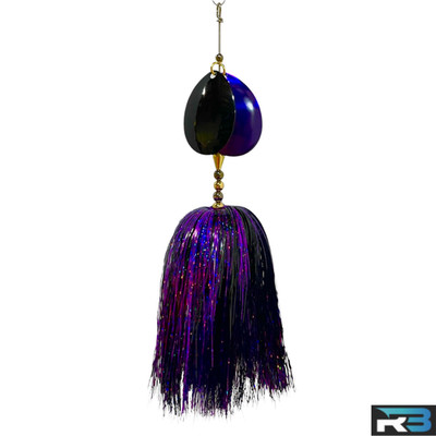 Musky Bucktail Lure 8.5'' Double #8 Blades 6/0 Fishing Spinner Bait (Black/Purple
