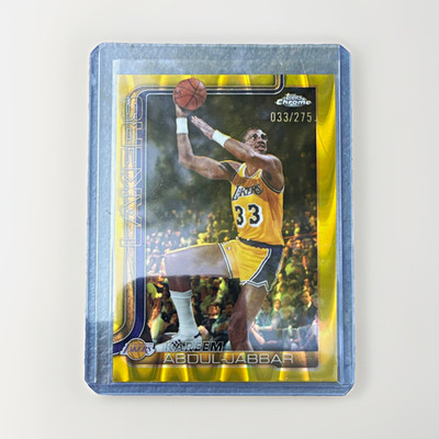 2026 Topps Chrome Kareem Abdul-Jabbar Raywave #144 Gold 033/275 Number Match