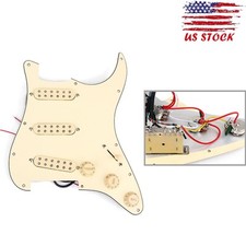Alnico V SSS Pickup Double Coil Loaded Pickguard for Strat Stratocast 3 Ply