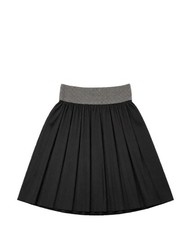 Marianne Black Pleated Skirt with Metallic Waistband Size Small