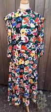BNWT Warehouse Bright Florals Flippy Ruffle  Midi Dress Size 14 Charity Sale