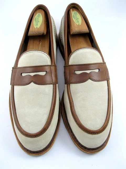 Allen Edmonds LUCCA Slip-On Italian Dress Shoes Taupe Suede Size 10.5D Brouge Allen edmonds  main image 4