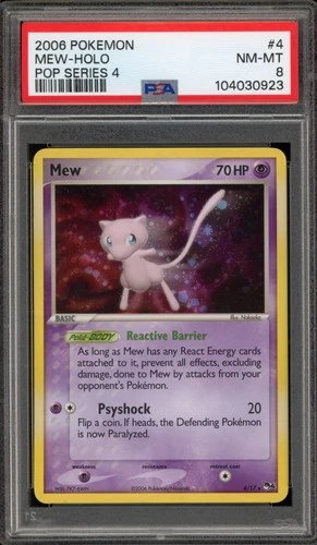 Pokemon Mew POP Series 4 Holo Rare #4 PSA 8